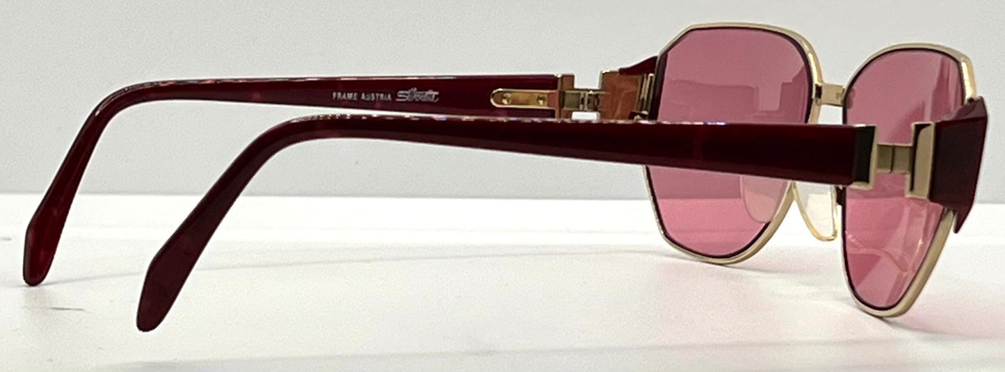 Silhouette M 6104|20 V6055 Vintage Sunglasses W|New Solid Pink Custom Lenses-58Mm-Unworn|Nos