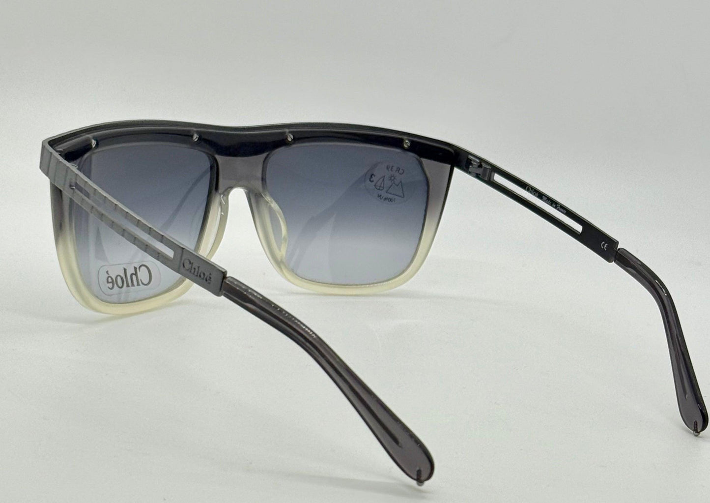 Chloé Cl2186 C01-Vintage Shield Sunglasses-Rare|Unworn-France-58Mm-Grey Gradient