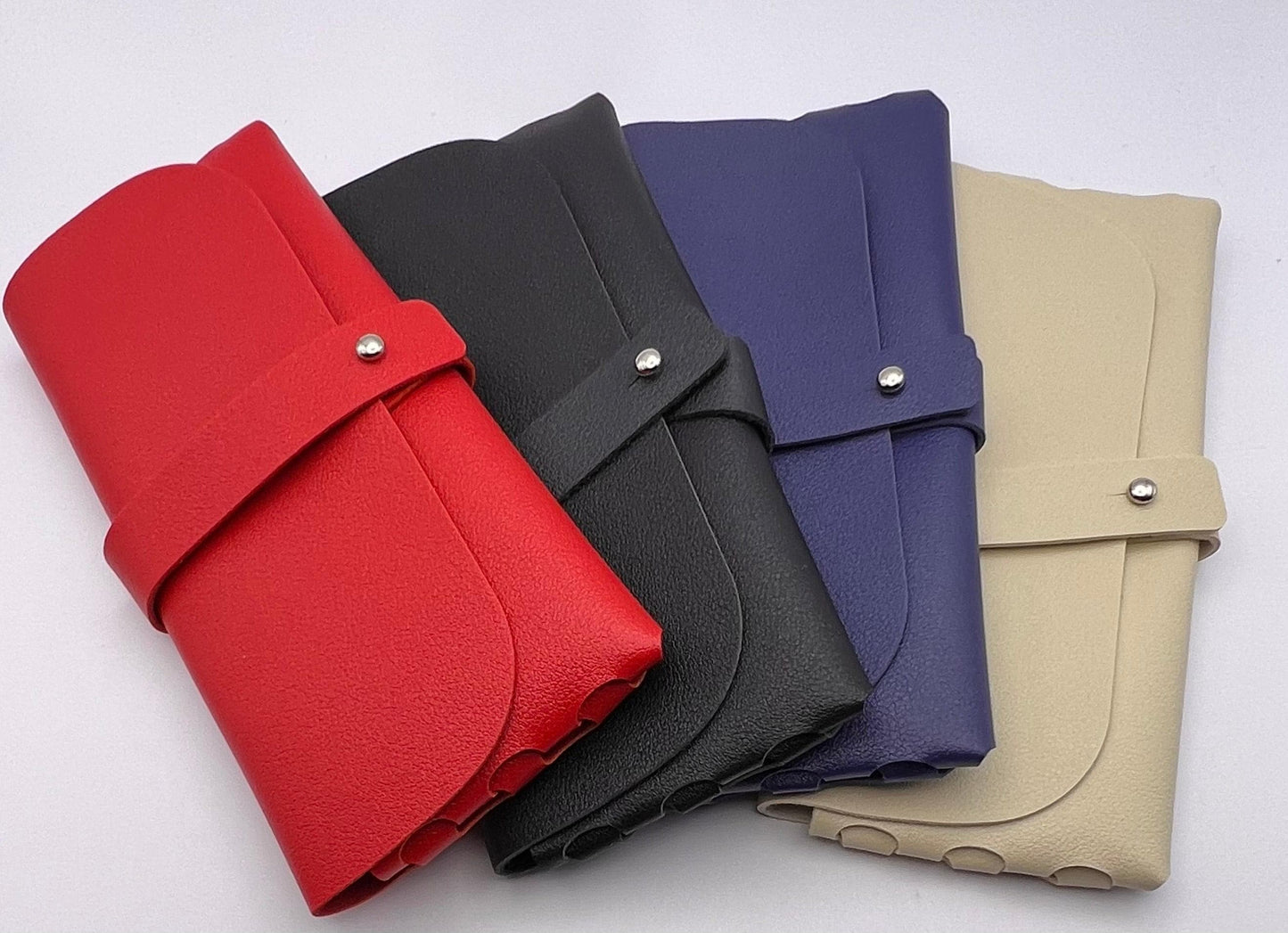 The 4 Pack: Soft Eco-Friendly Leather-Eyeglasses Case- Sleek & Secure - Perfect Fit!