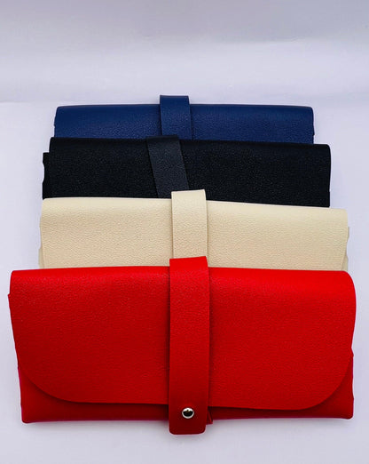 The 4 Pack: Soft Eco-Friendly Leather-Eyeglasses Case- Sleek & Secure - Perfect Fit!