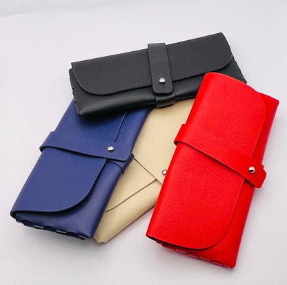 The 4 Pack: Soft Eco-Friendly Leather-Eyeglasses Case- Sleek & Secure - Perfect Fit!
