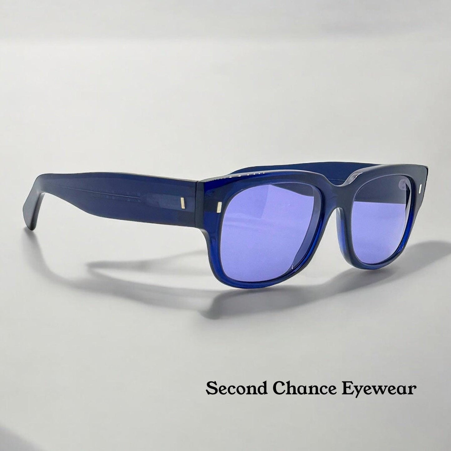 Cutler And Gross M1016 Cnb Sunglasses W|New Solid Soft Plum|Purple Tint Custom Lenses-Rare Blue-56Mm-Handmade In Italy