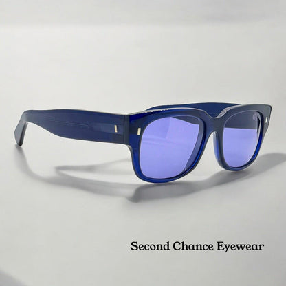 Cutler And Gross M1016 Cnb Sunglasses W|New Solid Soft Plum|Purple Tint Custom Lenses-Rare Blue-56Mm-Handmade In Italy