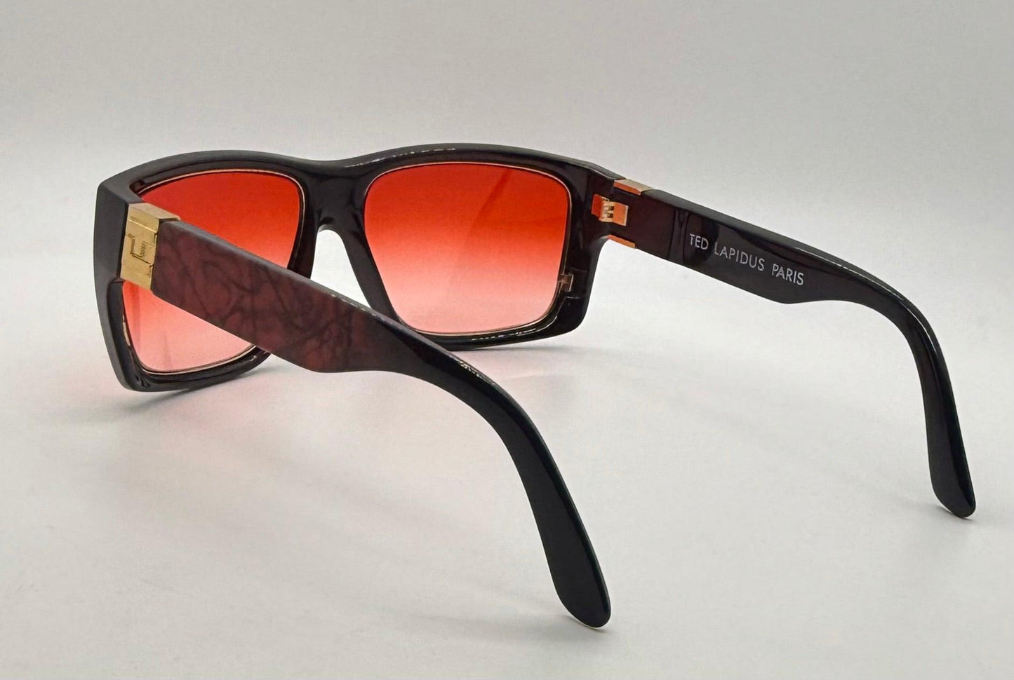 Ted Lapidus Paris Tl 1996 Vintage Sunglasses-New Custom Gradient Cherry Sunset Lenses