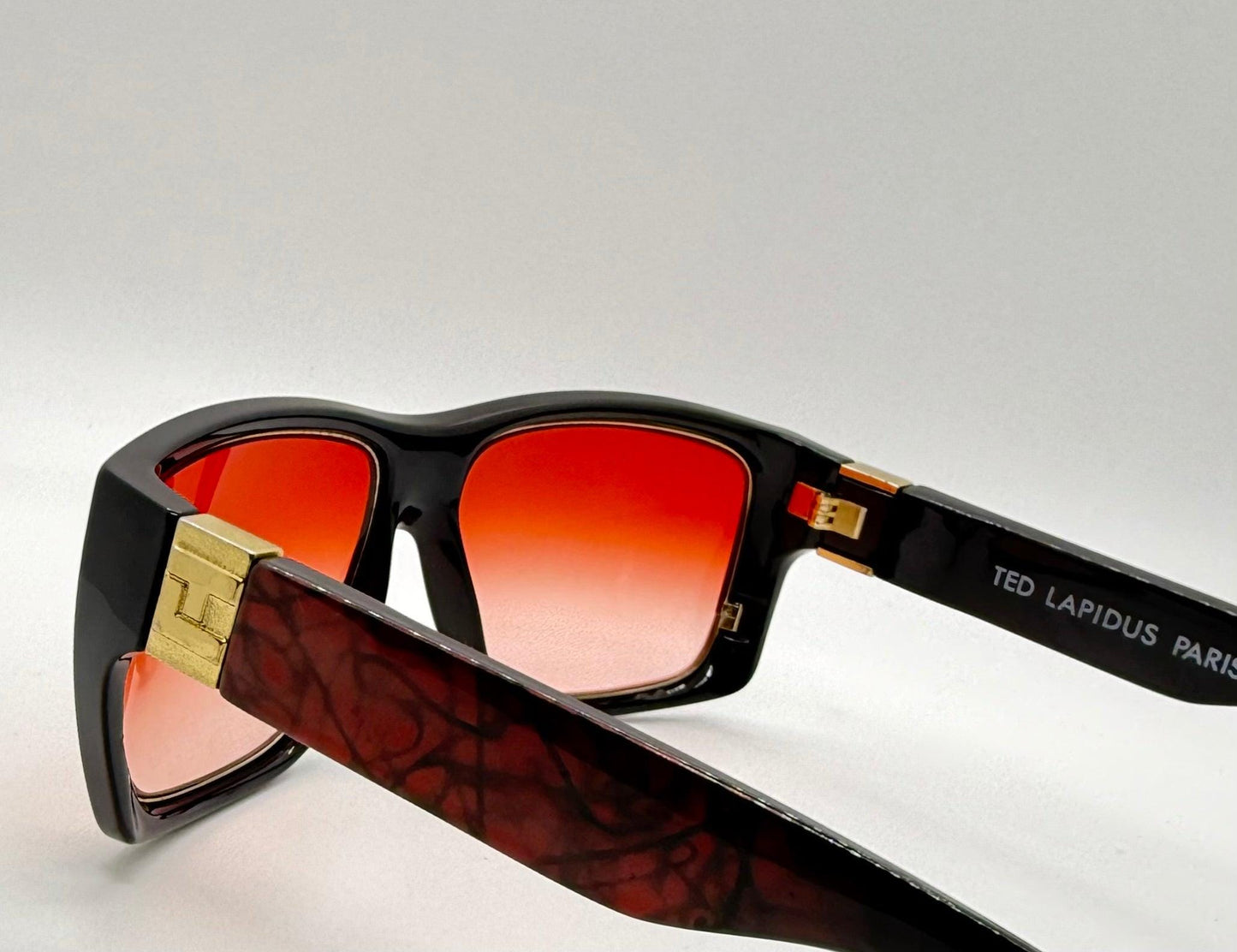 Ted Lapidus Paris Tl 1996 Vintage Sunglasses-New Custom Gradient Cherry Sunset Lenses