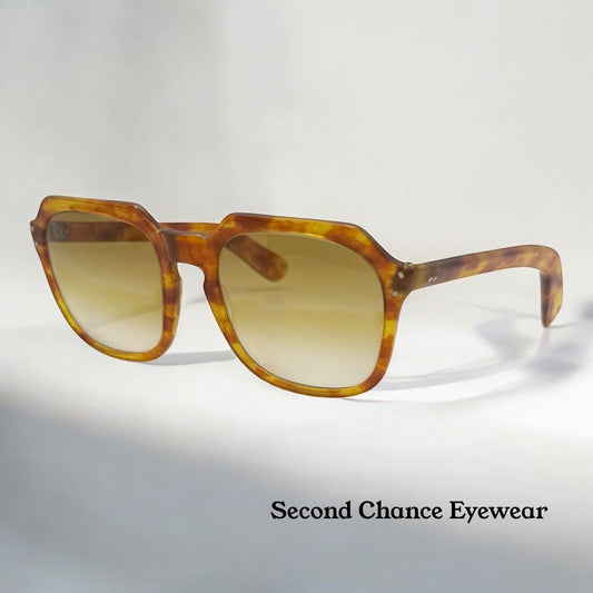Jean Lafont Yan Vintage Sunglasses Amber Tortoise W| Original Glass Lenses
