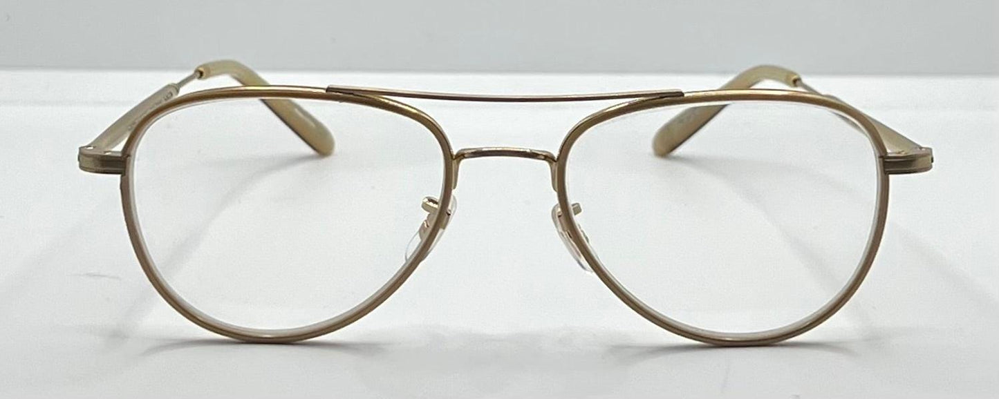 Garrett Leight Linnie Plbge-Mg Pearl Beige Matte Gold 51-19 Eyeglasses – Full Kit, New