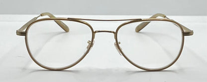 Garrett Leight Linnie Plbge-Mg Pearl Beige Matte Gold 51-19 Eyeglasses – Full Kit, New