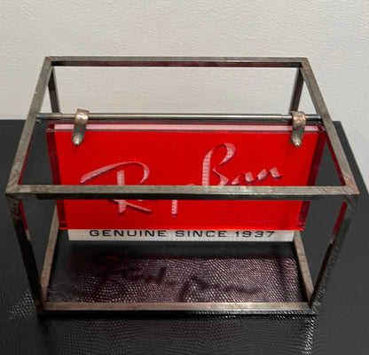 Ray-Ban “Genuine Since1937” Double Sided Metal|Plexi Counter Display-Authentic