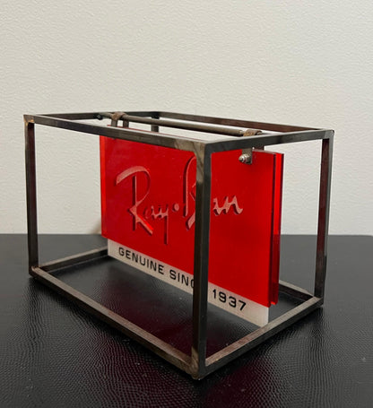 Ray-Ban “Genuine Since1937” Double Sided Metal|Plexi Counter Display-Authentic