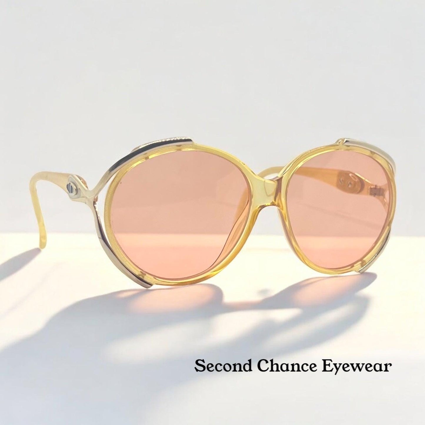 Vintage Christian Dior 2189 70 Sunglasses-Crystal Honey Optyl w|New, Custom Rose Lenses