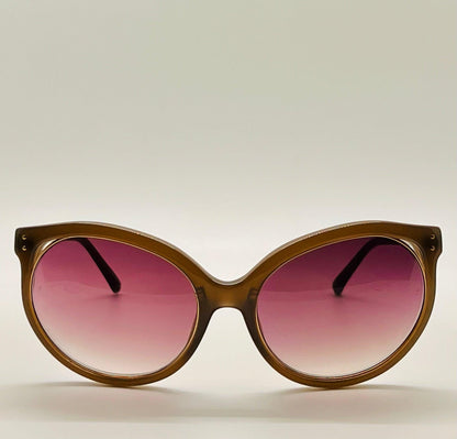 Vintage Nos Linda Farrow Luxe Sunglasses – Brown Frame With Gradient Purple Lenses, Model Lf10205A