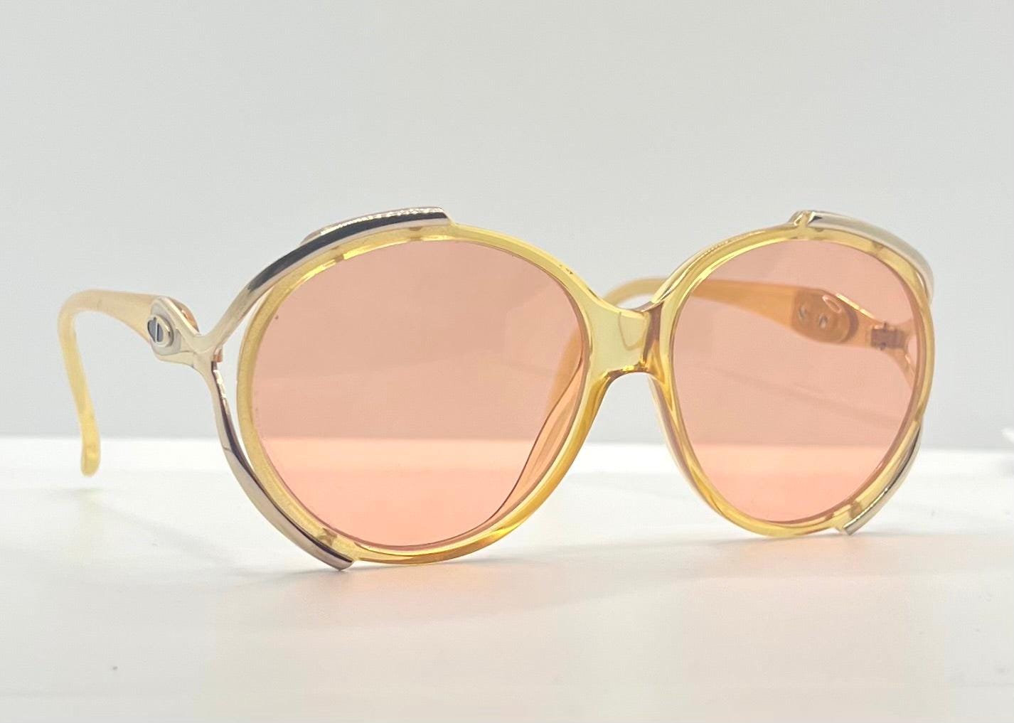 Vintage Christian Dior 2189 70 Sunglasses-Crystal Honey Optyl w|New, Custom Rose Lenses