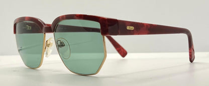 Silhouette M6067 V6053 Vintage Sunglasses-Red Tortoise W|New Green Custom Lenses