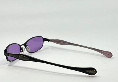 Oakley Flawless 2.0 Brushed Chrome Vintage Sunglasses  w|New Solid Purple Custom Tinted Lenses