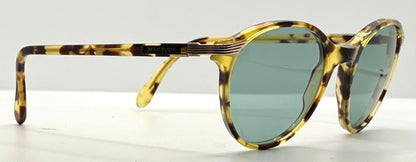 Yves Saint Laurent 5024 Tortoise Vintage Sunglasses w|New Solid Green Custom Lenses-Italy