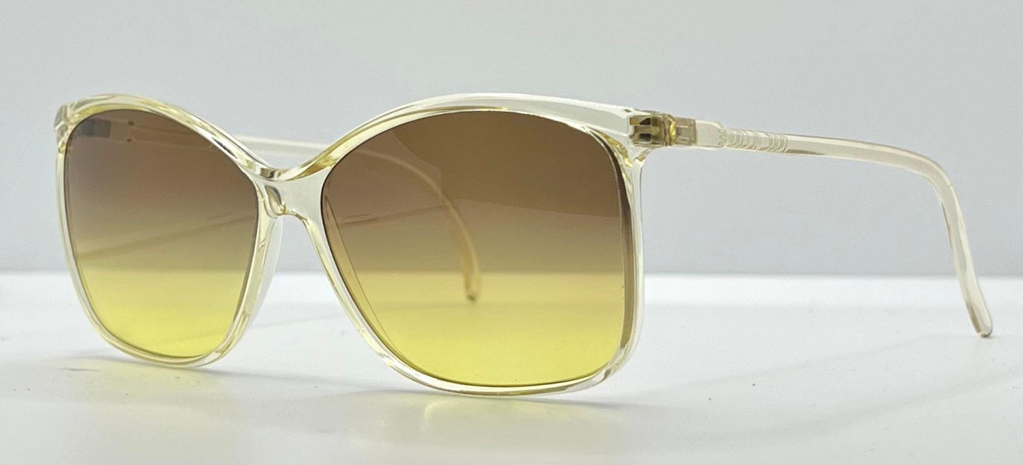 Made In France-Oversized Cat-Eye Sunglasses W|New, Custom Grey To Gold Gradient Lenses-Unknown Maker
