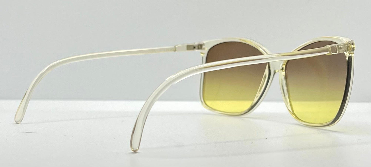 Made In France-Oversized Cat-Eye Sunglasses W|New, Custom Grey To Gold Gradient Lenses-Unknown Maker