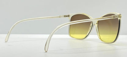 Made In France-Oversized Cat-Eye Sunglasses W|New, Custom Grey To Gold Gradient Lenses-Unknown Maker