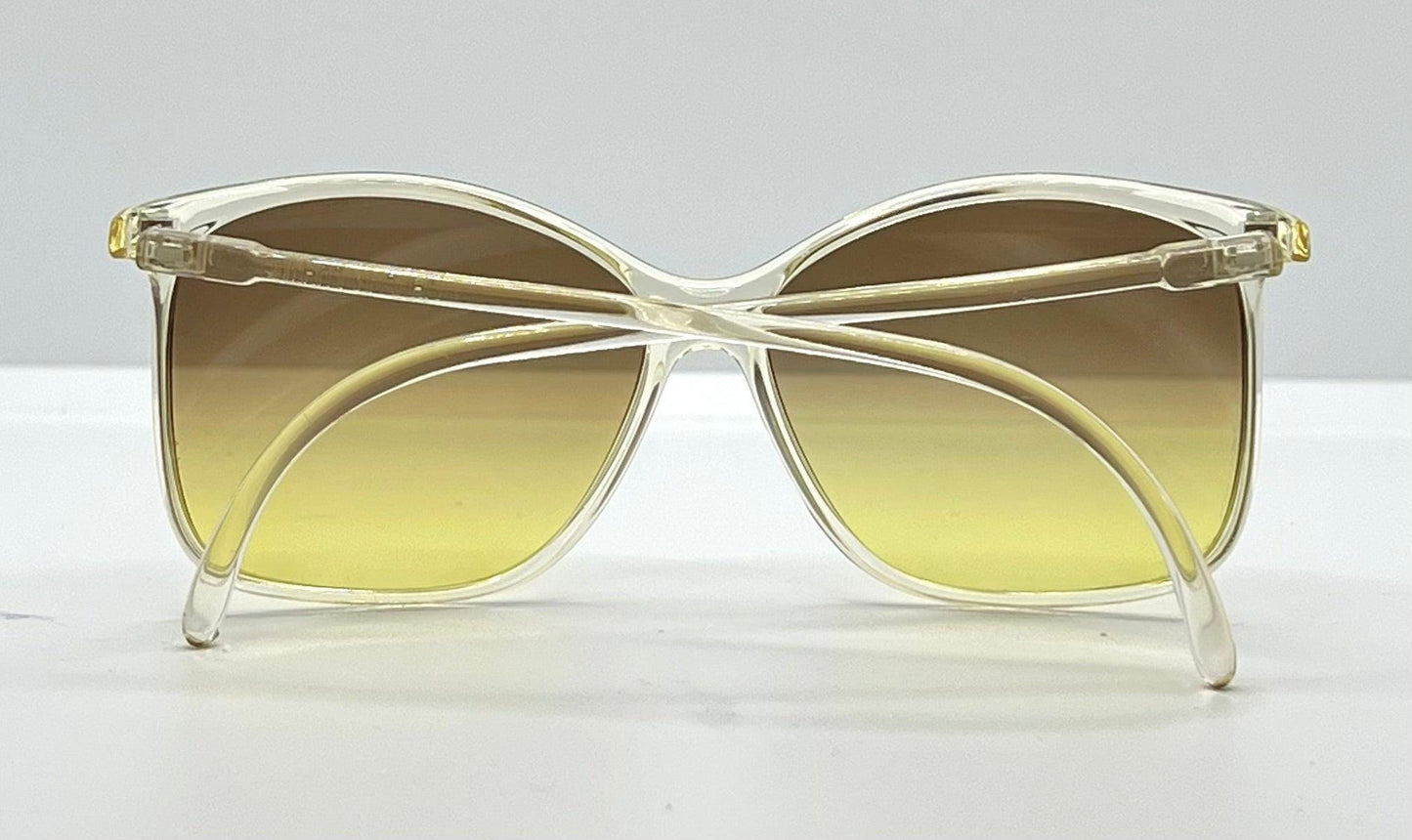 Made In France-Oversized Cat-Eye Sunglasses W|New, Custom Grey To Gold Gradient Lenses-Unknown Maker