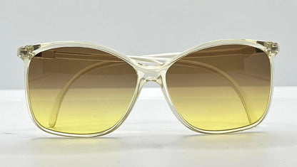 Made In France-Oversized Cat-Eye Sunglasses W|New, Custom Grey To Gold Gradient Lenses-Unknown Maker