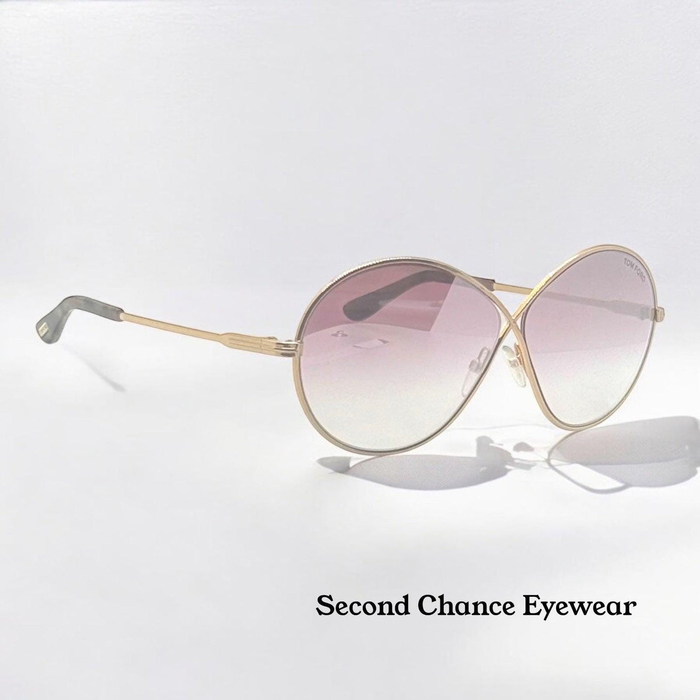 Tom Ford Raina-02 Tf564 28Z Oversized Mirrored Sunglasses-Discontinued, Made In Italy