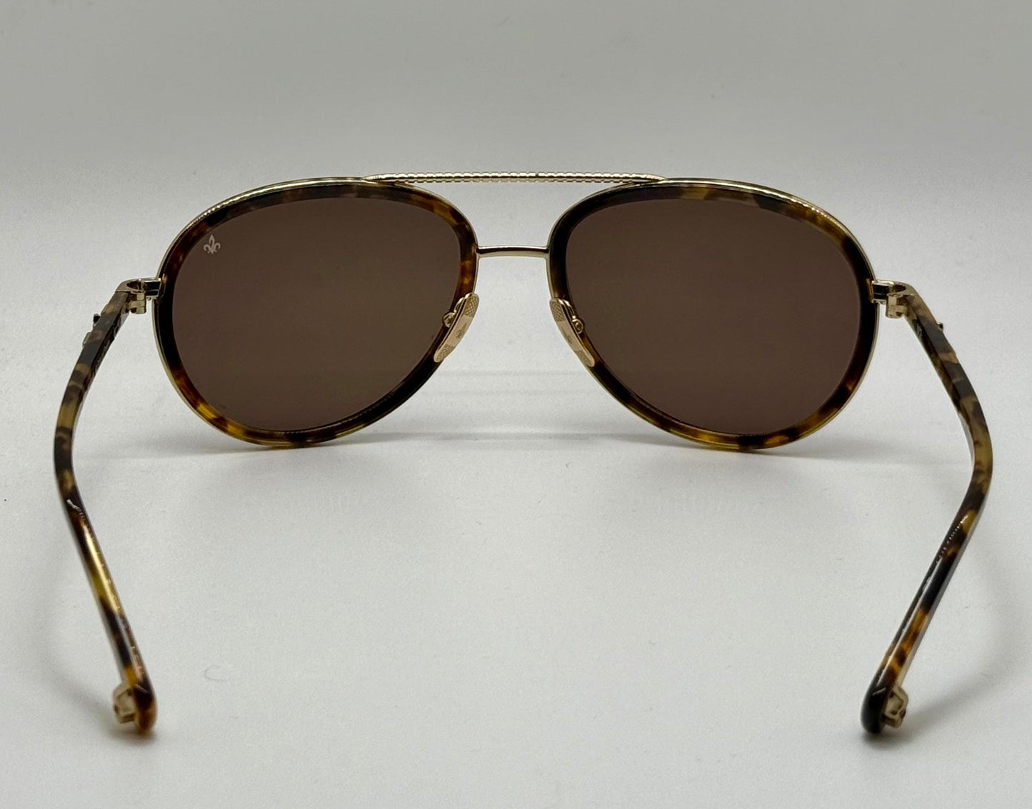 Brand New Philippe V No. 2 Classic Aviator Sunglasses – Gold-Tone & Havana With Essilor Brown Hd Lenses