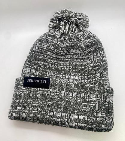 Serengeti Pom-Pom Knit Hat - Gray|White, Brand New, Unworn, One Size Fits Most