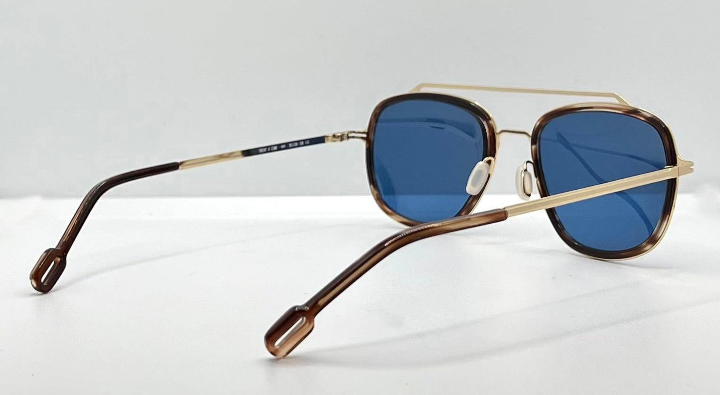 Odette Lunettes “Trenт” C308 W|New, Custom Blue Lenses-55Mm-New|Unworn