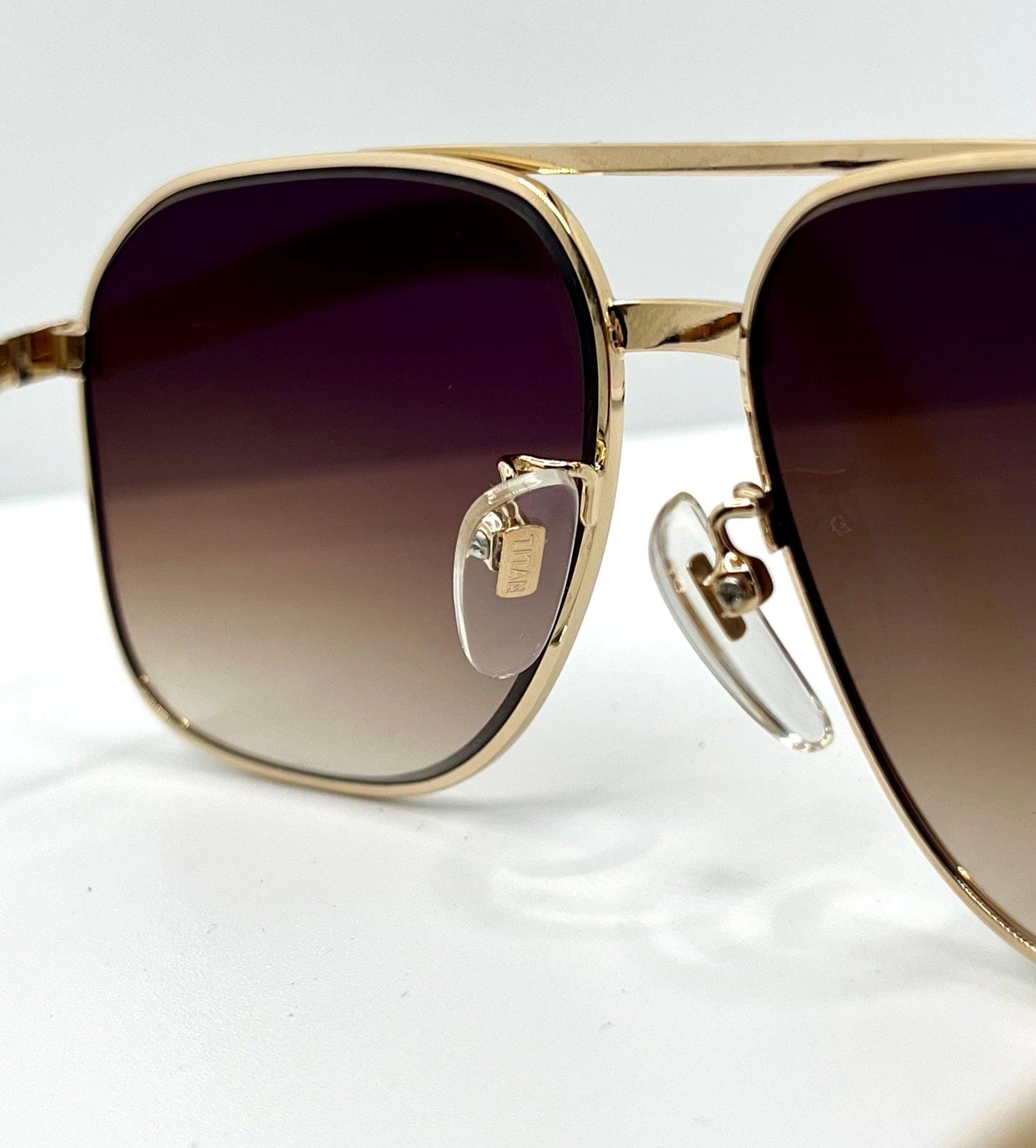 Culture House No. 375 – Vintage Japanese Deadstock Sunglasses | W| New, Custom Tobacco Gradient Lenses (Titan-P)