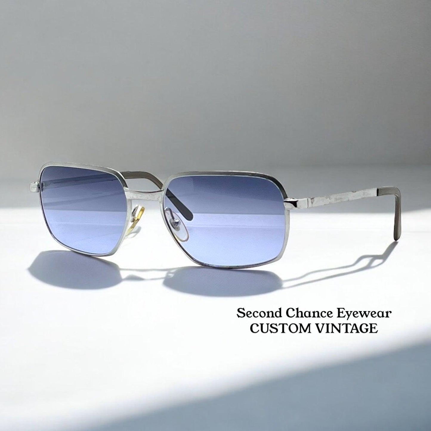 Fairfield F088 Vintage Sunglasses W|New, Custom Gradient Twilight Blue Lenses-Deadstock-France