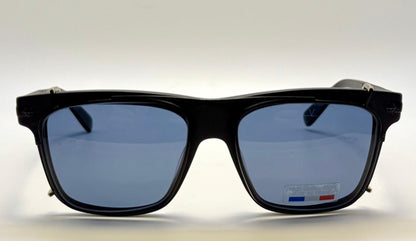 Brand New Vuarnet Vl1404 0001 Matte Black Sunglasses With Polarized Blue Clip-Ons - Made In France