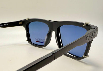 Brand New Vuarnet Vl1404 0001 Matte Black Sunglasses With Polarized Blue Clip-Ons - Made In France