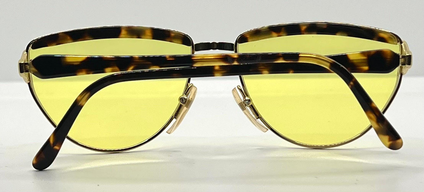Kador Mod. K 80 Vintage Italian Sunglasses W|New Yellow Custom Lenses-57Mm