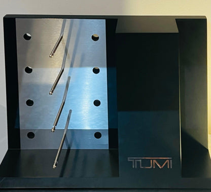 Tumi Counter Top Display. Brand New 4 Unit Display & 4 Unit Side Storage. New