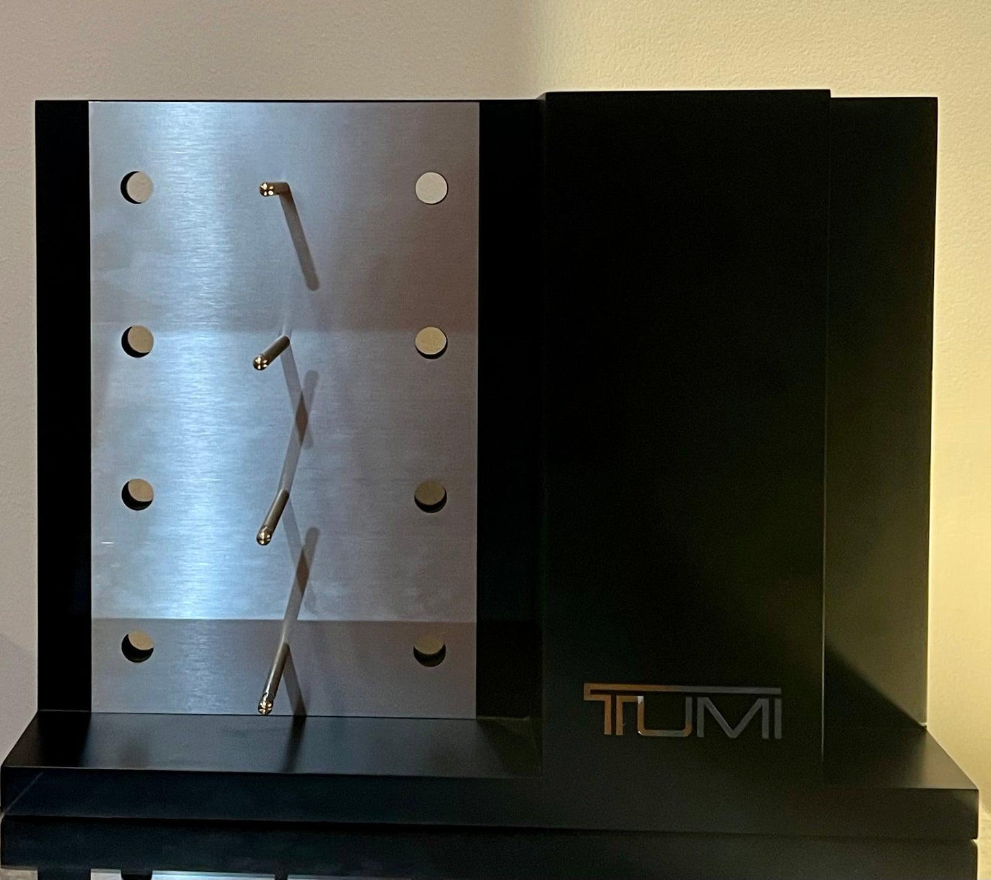 Tumi Counter Top Display. Brand New 4 Unit Display & 4 Unit Side Storage. New