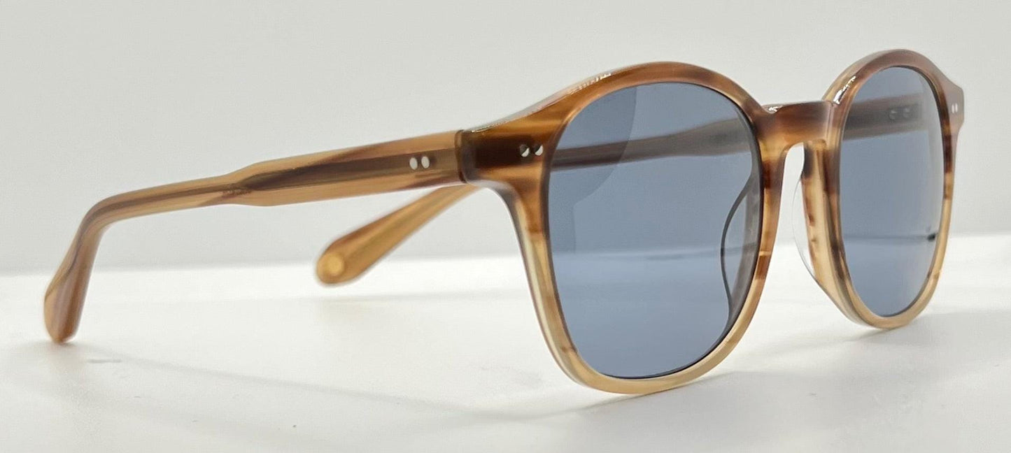 Garrett Leight Riley Btf Sunglasses W|New Pacific Blue Custom Lenses-Full Kit-Unworn-48Mm