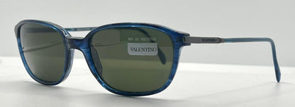 Valentino V708 649 – Sapphire Blue Vintage Sunglasses–Nos-Spring Hinges-Italy