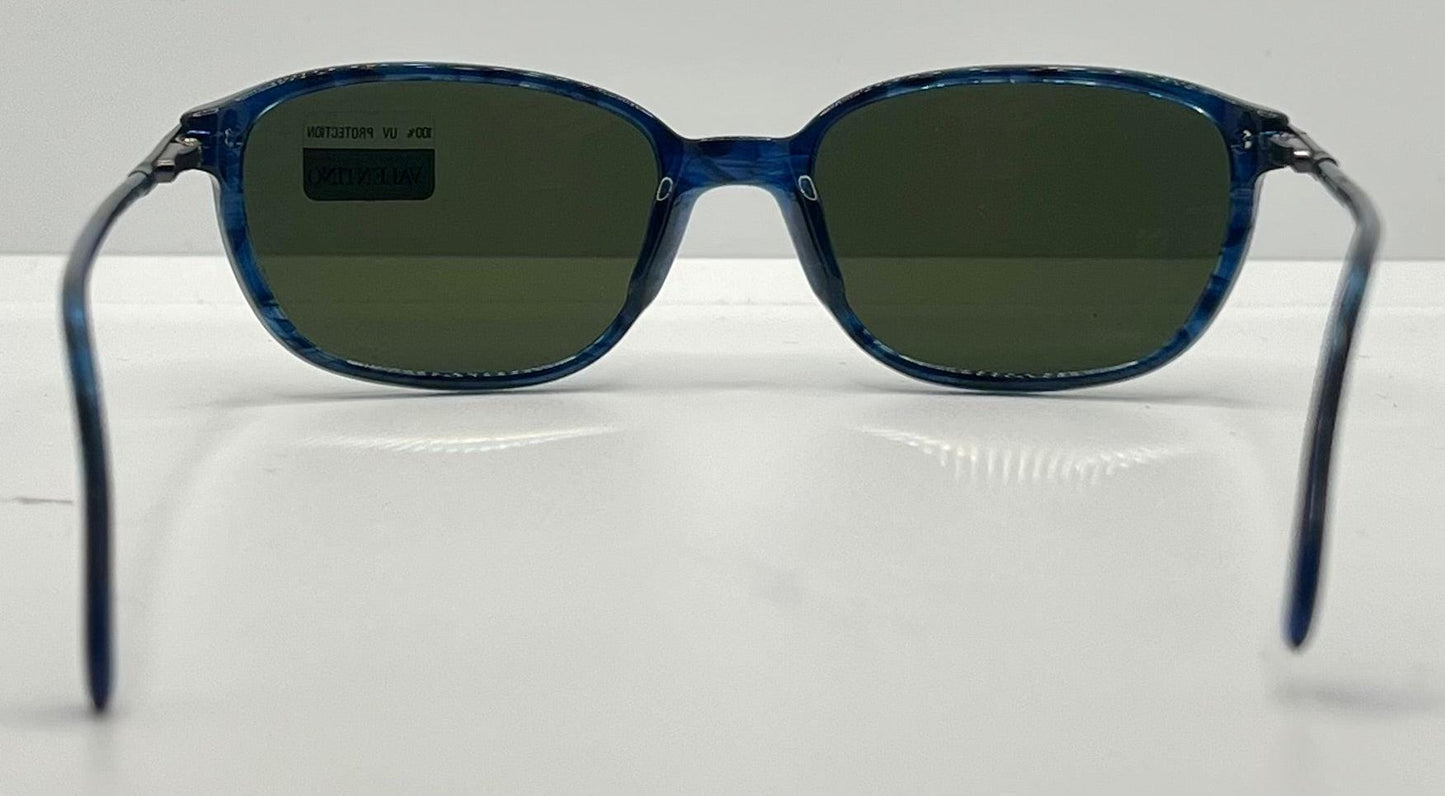 Valentino V708 649 – Sapphire Blue Vintage Sunglasses–Nos-Spring Hinges-Italy
