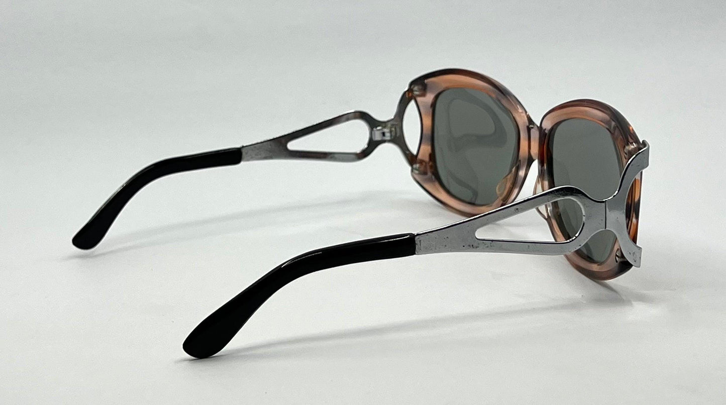 Vintage 1970s Brown Acetate & Steel Sunglasses – Polarized – 47-20-145