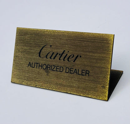Cartier Authorized Dealer In-Store Nameplate -100% Authentic 3X1.5X2 Inches