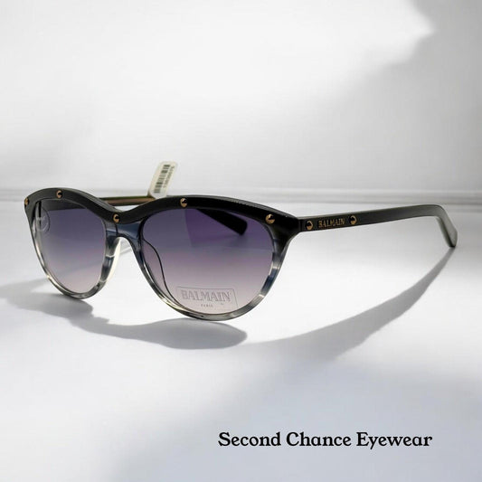 Brand New|Uworn Deadstock Balmain Bl 2007 Sunglasses – Made In France, Black|Smoky Grey