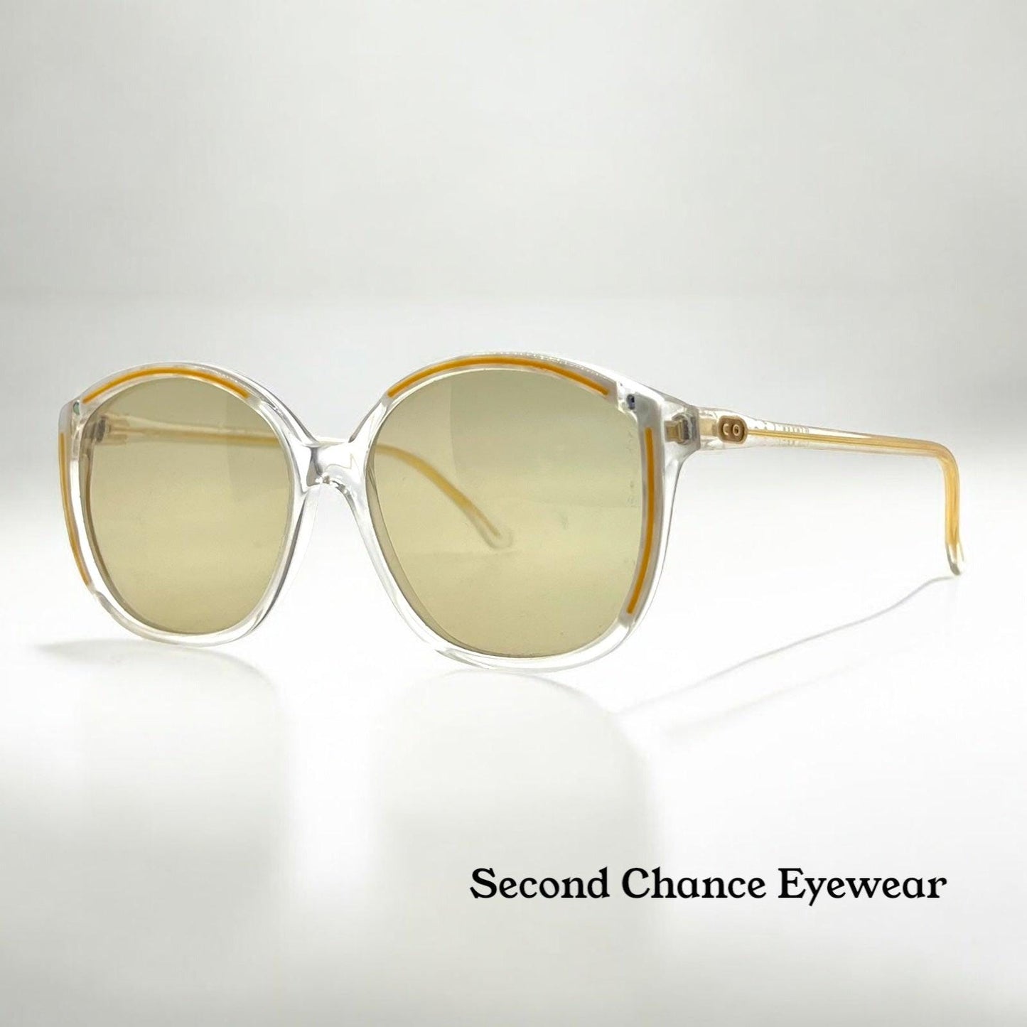 Apology Design by Cecilio Orsini “Rapsodia 2” Vintage Sunglasses w|New, Custom Clear Gold Lenses-Deadstock