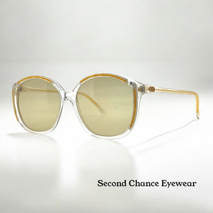 Apology Design by Cecilio Orsini “Rapsodia 2” Vintage Sunglasses w|New, Custom Clear Gold Lenses-Deadstock