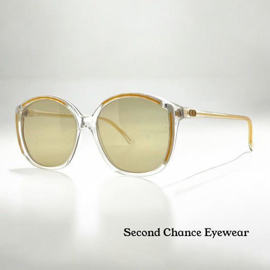 Apology Design by Cecilio Orsini “Rapsodia 2” Vintage Sunglasses w|New, Custom Clear Gold Lenses-Deadstock