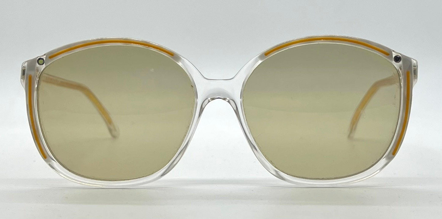 Apology Design by Cecilio Orsini “Rapsodia 2” Vintage Sunglasses w|New, Custom Clear Gold Lenses-Deadstock