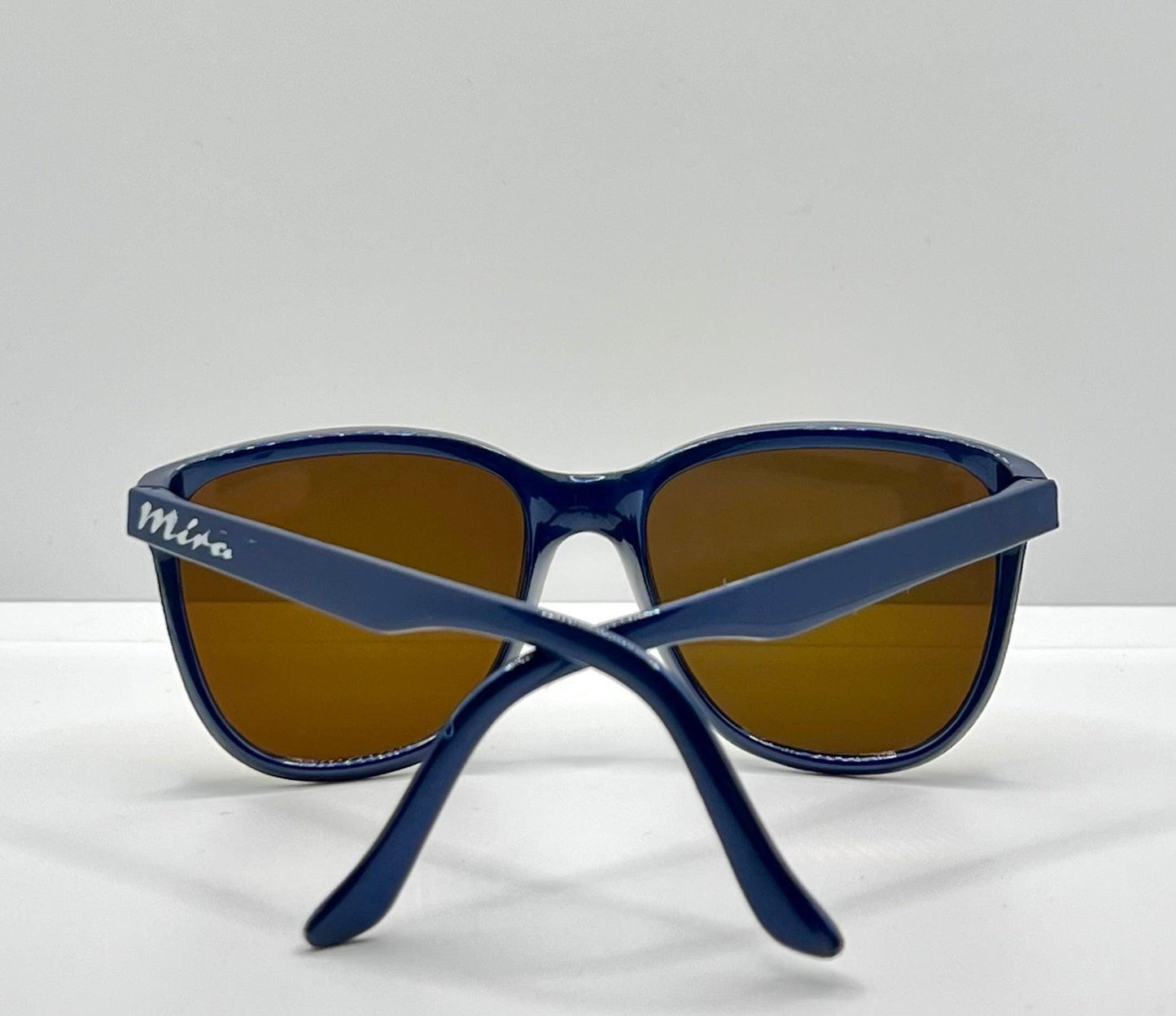 Mira 10 Vintage Sunglasses Blue Frame-Yellow Mirrored Glass Lenses-Deadstock-France