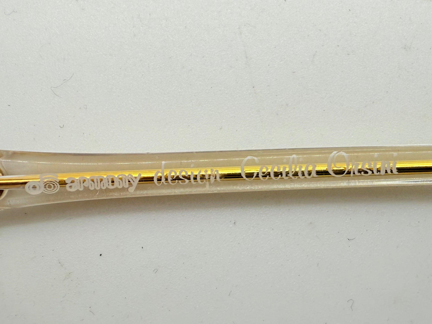 Apology Design by Cecilio Orsini “Rapsodia 2” Vintage Sunglasses w|New, Custom Clear Gold Lenses-Deadstock