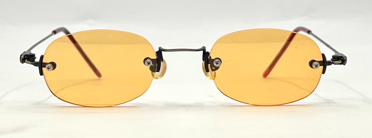 Masters Rimless Sunglasses–Solid Orange/Amber Tint–Los Angeles–Deadstock