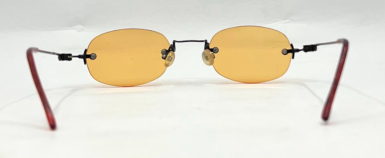 Masters Rimless Sunglasses–Solid Orange/Amber Tint–Los Angeles–Deadstock